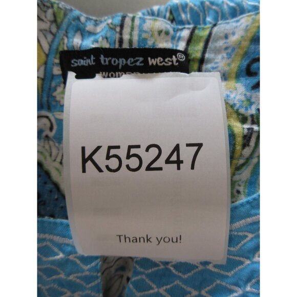 St Tropez West Top 1X Plus Linen Tank Paisley Boho Embroidered * - Picture 10 of 10